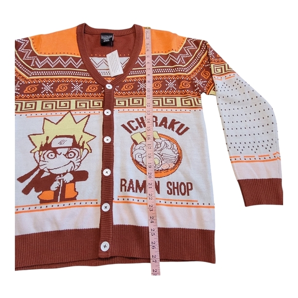 NEW Naruto Shippuden Men's Ichiraku Ramen Shop Ugly Christmas Sweater Cardigan M - Picture 15 of 16